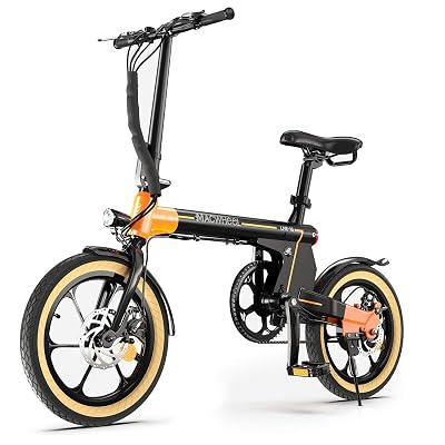 Macwheel 16&amp;amp;quot; Folding Electric Bike, 250W Electric Commuter Bicycle, 15.5mph Adults Ebike with 7.5Ah Battery &amp;amp;amp; Dual Disc