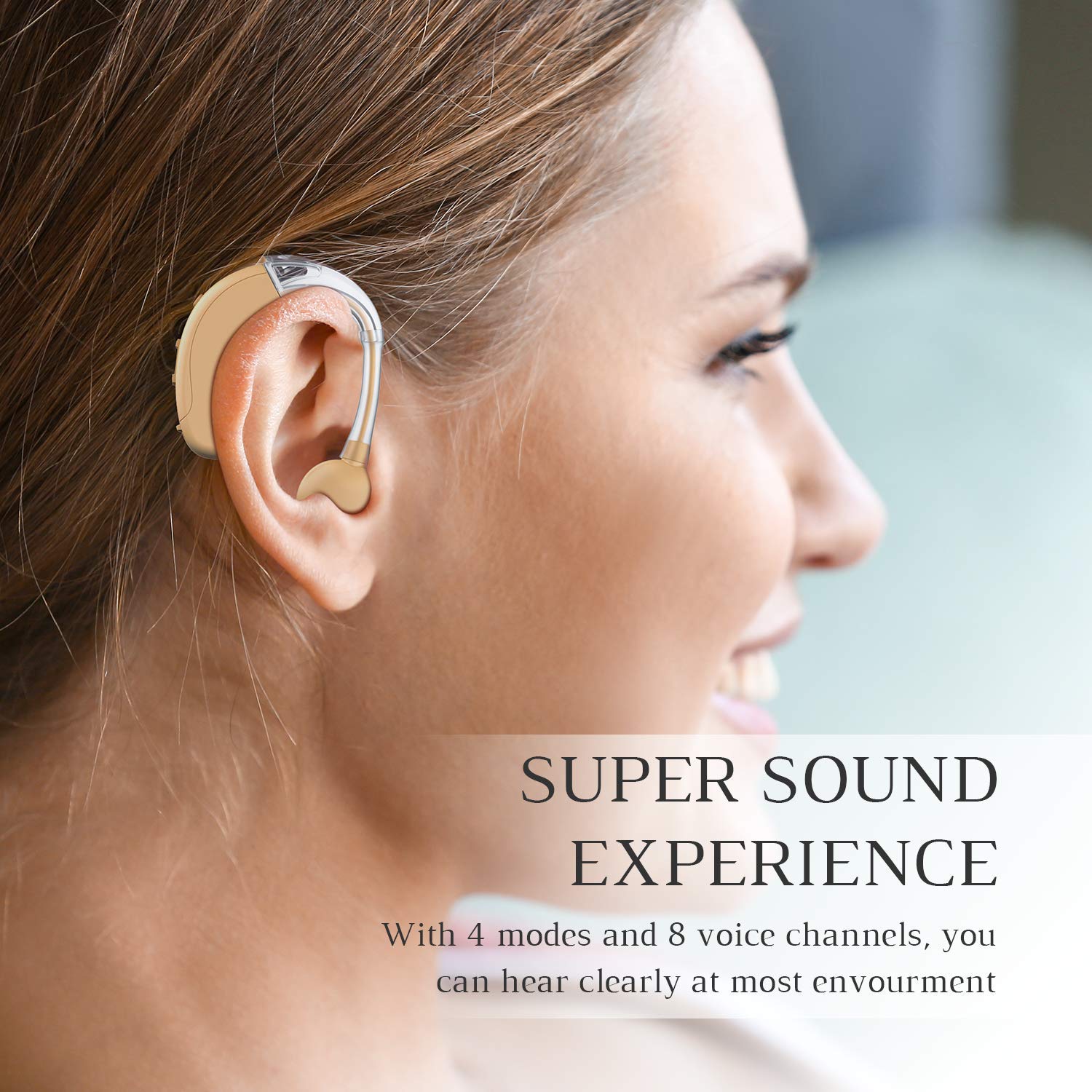 Digital Hearing Amplifier - Personal Sound Enhancer with FDA Approved and Noise Reduction Hearing Aid Brush, 200Hr Batteries, Storage Case for Seniors and Adults by Blomed