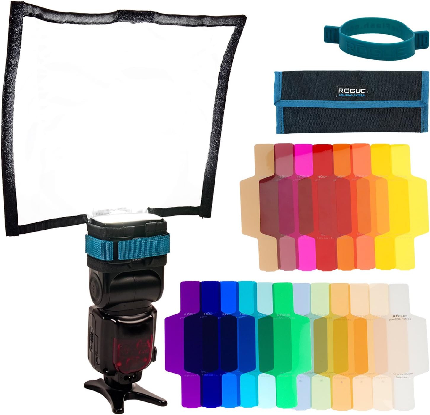 Rogue FlashBender 2 Large Reflector + Rogue Flash Gels - Combo Filter Kit (20 gels + attachment band)