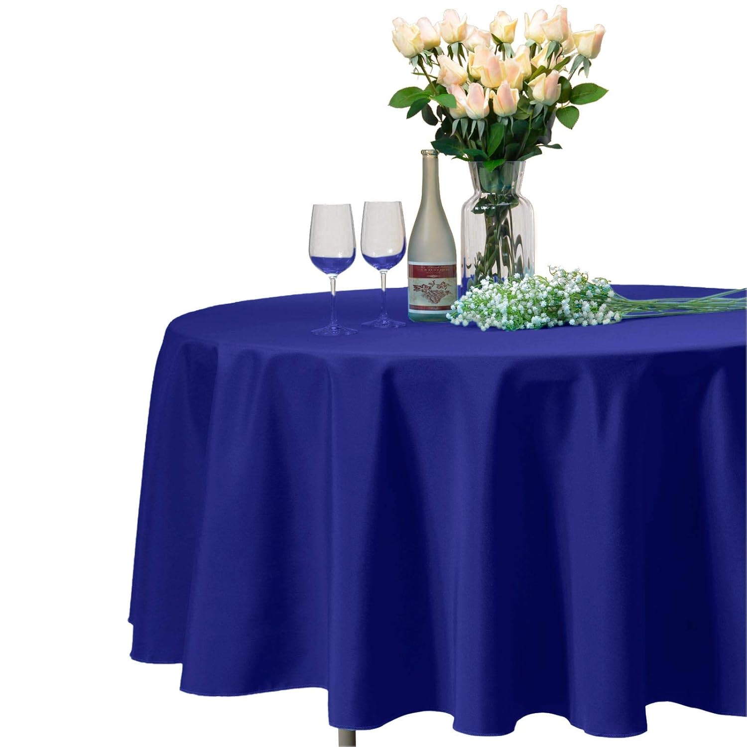 Best round table cloth royal blue