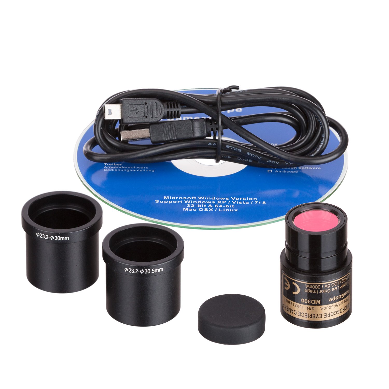 AmScope 3.0 Mega Pixel USB Still Photo & Live Video Microscope Imager Digital Camera 3MP, Black