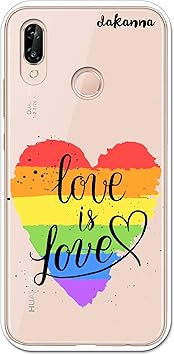 Dakanna Funda Para Huawei P20 Lite Lgbt Corazon Frase Just Love Carcasa De Gel Silicona Flexible Fondo Transparente Amazon Es Electronica