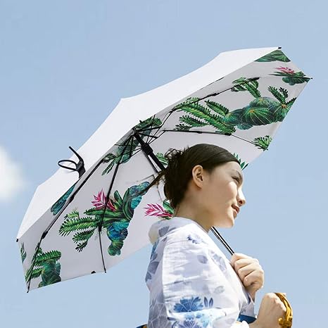 Amazon 折りたたみ傘 耐風撥水 かわいい3dサボテン柄 Arc Radle レディース おしゃれ 晴雨兼用 完全遮光 濡れない 折れない ミニ 8本骨 五つ折り 手開き 外側真っ白 袋付 運動系の女性に適合 Arc Radle 傘 レインウェア 通販