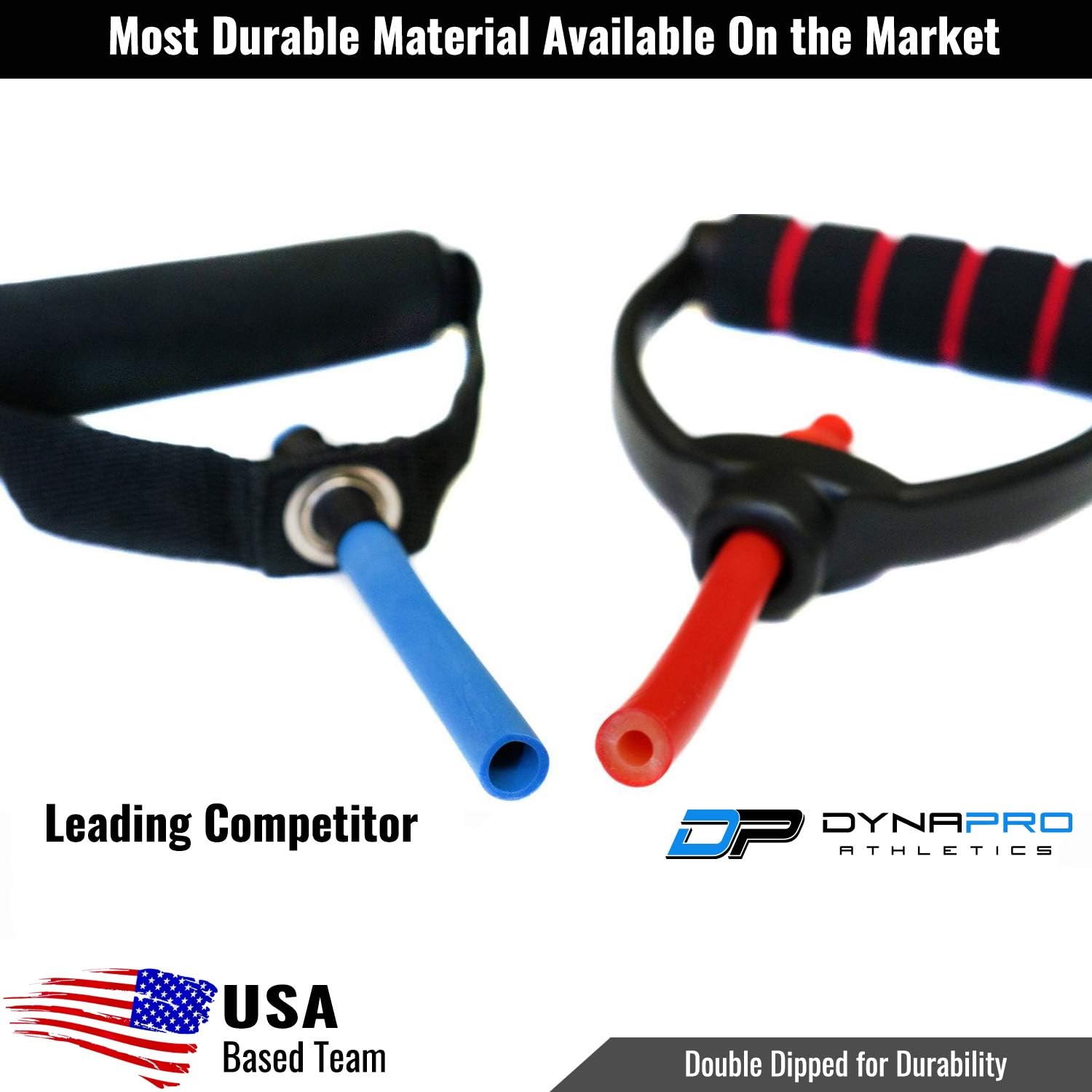 DYNAPRO Resistance Bands Workout Equipment with Easy Grip D Handle, Adjustable Length, and 5 Tension Levels : Sports & Outdoors