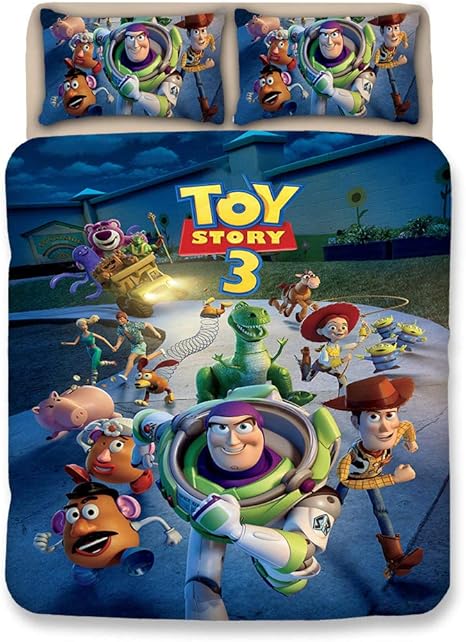 Amazon Zi Teng 3d トイストーリー 羽毛布団カバーセット 子供漫画映画テーマ寝具セット 子供 男の子 女の子 ティーンエイジャーベッドセット 3点 掛け布団カバー1枚 枕カバー2枚 ツインフル クイーン キングサイズ フルサイズ Tz78 Q01 Full 寝具 オンライン通販