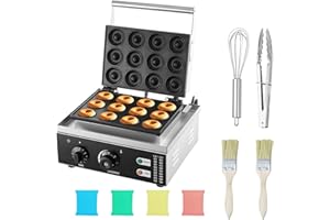 Uargd Electric Donut Maker, 1550W Commercial Doughnut Machine with Non-stick Coating, 12-Hole Double-Sided Heating Waffle Mak