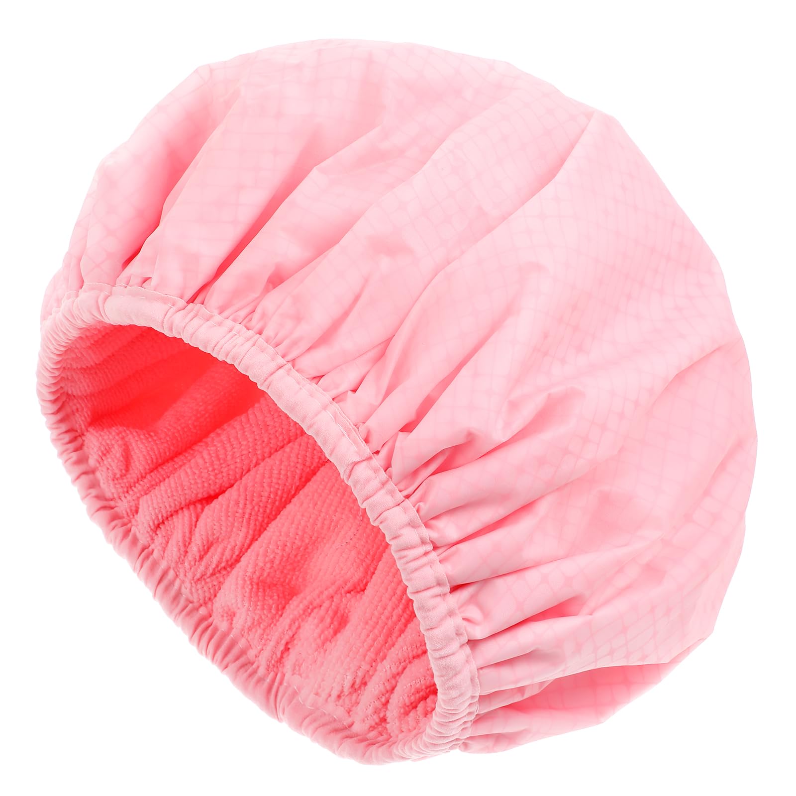 Terry Lined Shower Caps for Women Reusable, Triple Layer Large Shower Cap Terry Cloth Lined Waterproof Bath Cap Hair Cap for Long Thick Hair(Pink Plaid)