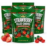 Strawberry Candy Fruit Filled Hard Candy Individually Wrapped Bonbon 4 Bags