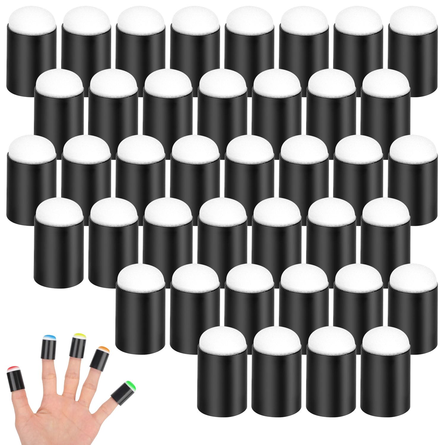 40pcs Finger Sponge Daubers, Multipurpose Finger Painting Sponge Applicators for Face Painting Card Making Stamping Drawing Project DIY Craft Chalk Ink