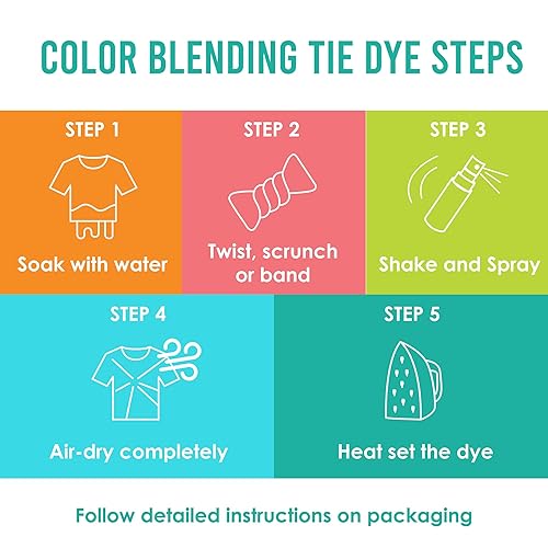 Classic Tie Dye Kit, Fabric Dye Spray Set, Easy Clean Up, Easy  Application, Spray Tie Dye Kit Pack