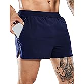 MIER Men's 3 Inches Quick Dry Running Shorts Liner Lightweight Water Resistant Athletic Workout Lined Shorts