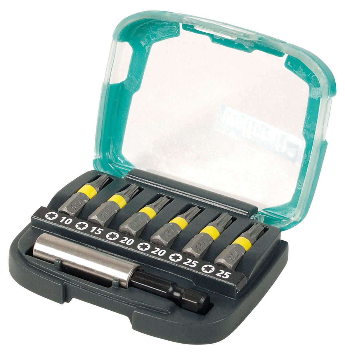 wolfcraft Bit Box TORX® (T 10-25), 7 Pcs. I 2978000 I 6 Solid bits in Various Sizes, incl. bit Holder — image 1