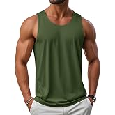 MAGCOMSEN Men's UPF 50+ Tank Top Sleeveless Muscle T Shirts Sport Gym Tanks | Cotton Blend, Sun Protection, Lightweight, Moisture Wicking, Tag-Free, Athletic Active Wear, Summer, Fitness Running Wear