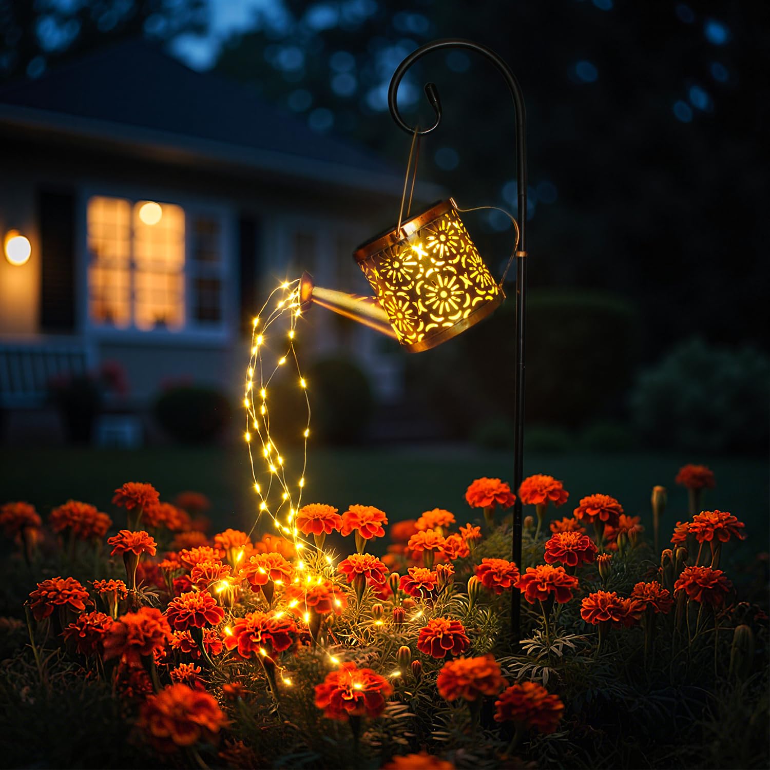 Photo 1 of Solar Garden Lights Outdoor Decoration, Metal Solar Watering Can Lights Outdoor Waterproof, Small Patio Light Yard Lawn Pathway Decor, Gardening Gifts for Women Mom Grandma