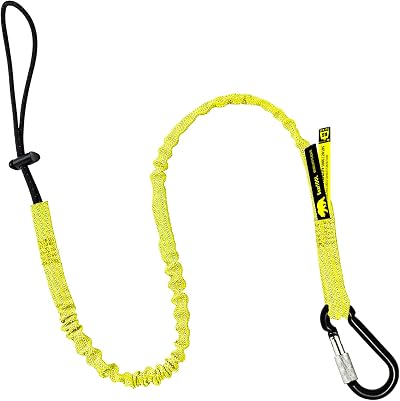 BearTOOLS Tool Lanyard Bungee Strap Screw Locking Carabiner Yellow Fall
