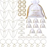 Fingertip WD 48 Pcs Bridesmaid Proposal Gift Jewelry Pouch Including Bridesmaid Bridal Scrunchies Pearl Hair Claw Clips Pearl Necklace Bracelet Earrings Suitable for Wedding