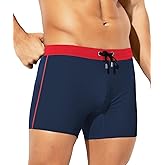 Arjen Kroos Mens Swim Trunks Quick Dry Swim Briefs Color Block Swimwear Bathing Suit with Drawstring