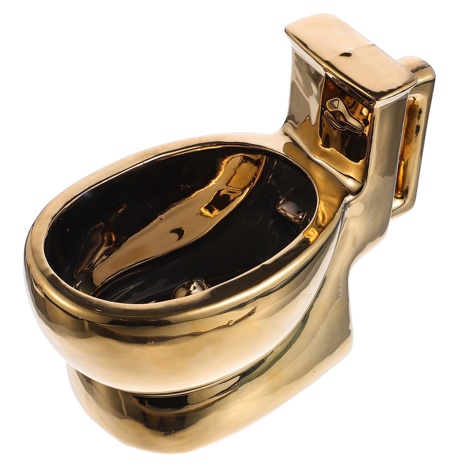 NUOBESTY Golden Toilet Mug Ceramic Toilet Cup Tea Beverage Cup Funny 400ML