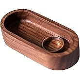 Walnut Wood Oval Ring Jewelry Tray, Mini Hardwood Ring Holder, Jewelry Box Dish