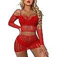 XIUSEMY Womens Lingerie Set Fishnet Top and Panty Two Piece Babydoll Cover up