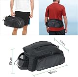 HOMPER Cycle Saddle Rear Rack Pannier Bag 11L with Shoulder Strap Black view 2