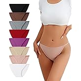 Womens Cotton Breathable Ribbed Briefs Cheeky Stretch Bikini Ladies Underwear 8 Pack