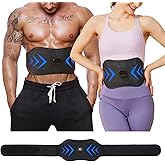 ABS Stimulator, EMS Muscle Stimulator, Ab Machine, Fitness Workout Equipment for Women and Men, Portable Muscle Toner for Abdomen, Black blue