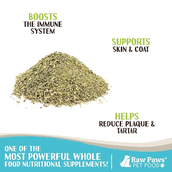 RAW PAWS ORGANIC KELP POWDER FOR DOGS & CATS (16-OUNCE) – SUPPORTS THYROID, DIGESTIVE & IMMUNE HEALTH – DRIED SEA KELP FOR DOGS – SEAWEED POWDER SUPPLEMENT