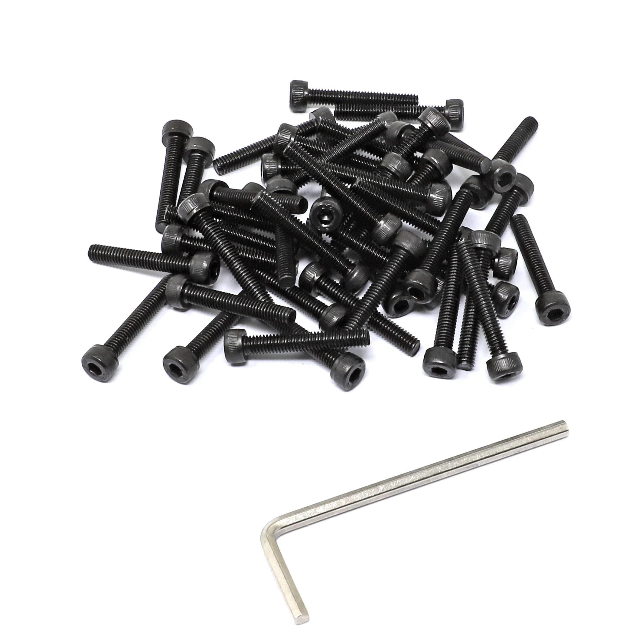 iexcell 50 Pcs Metric M4-0.7 x 25 Alloy Steel 12.9 Grade Hex Socket Head Cap Screws Bolts Kit