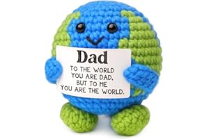 JETTRYRAN Dad Christmas Birthday Gifts from Daughter Son Wife Mens Christmas Gifts Bonus Step New Daddy Father in Law Gift Ideas for Xmas Fathers Day I Love You Dads Gift Positive Crochet Animals Earth Decor