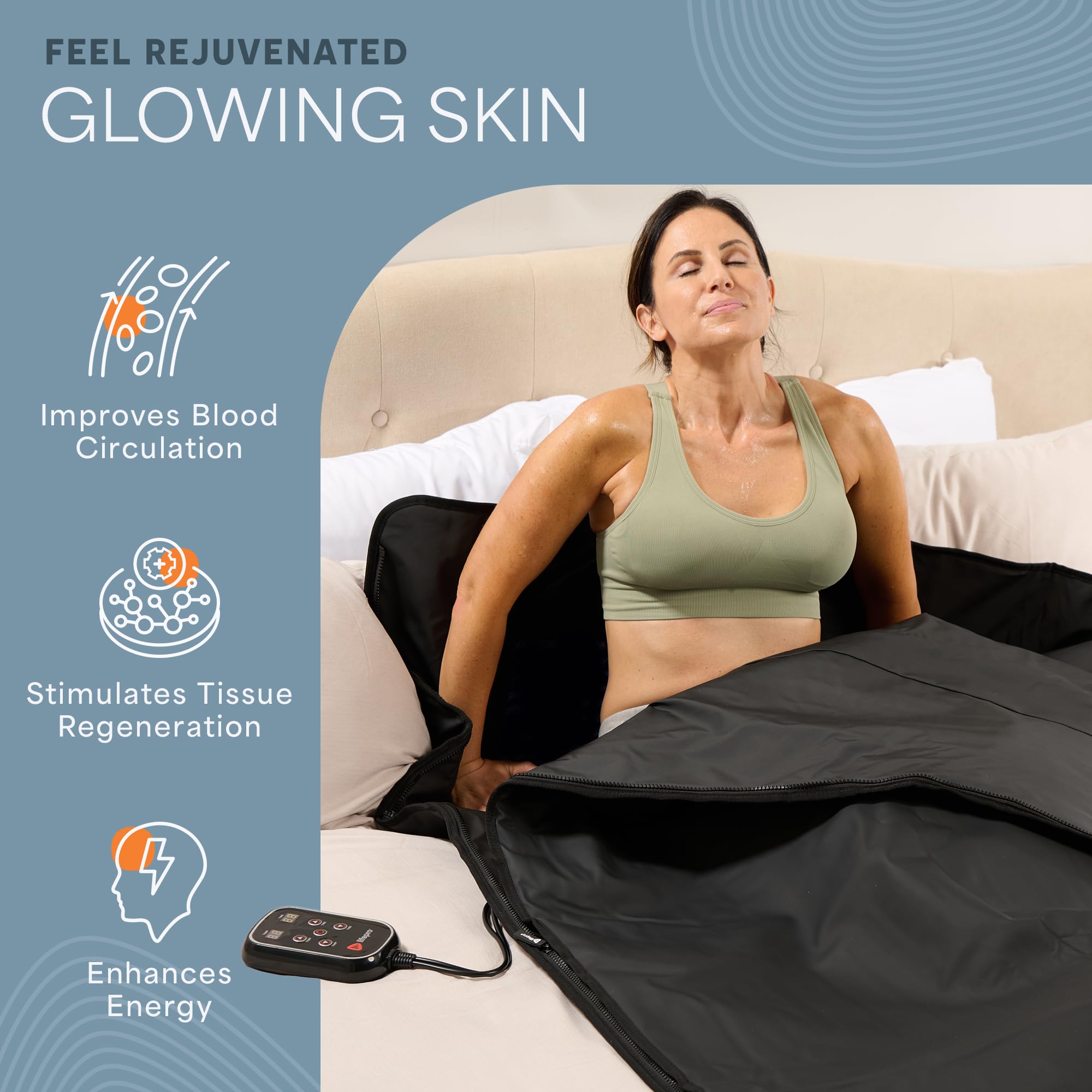 LifePro RejuvaWrap Infrared Sauna Blanket for Detox & Relaxation – Available in 5 Colors & 3 Models – Portable Far Infrared at Home Sauna for Muscle Relief, Circulation & Recovery – 9 Heat Levels