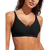 As Fairy Women’s Sexy Deep V Mesh Wireless Bra Seamless Bralettes, Soft Support Breathable Comfort Daily Wear Brassiere