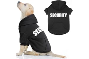 QDYU Dog Hoodie Dog Sweaters for Large Dogs Security Pet Sweater Soft Brushed Fleece Pet Clothes Hoodie Sweatshirt with Pocket(L)