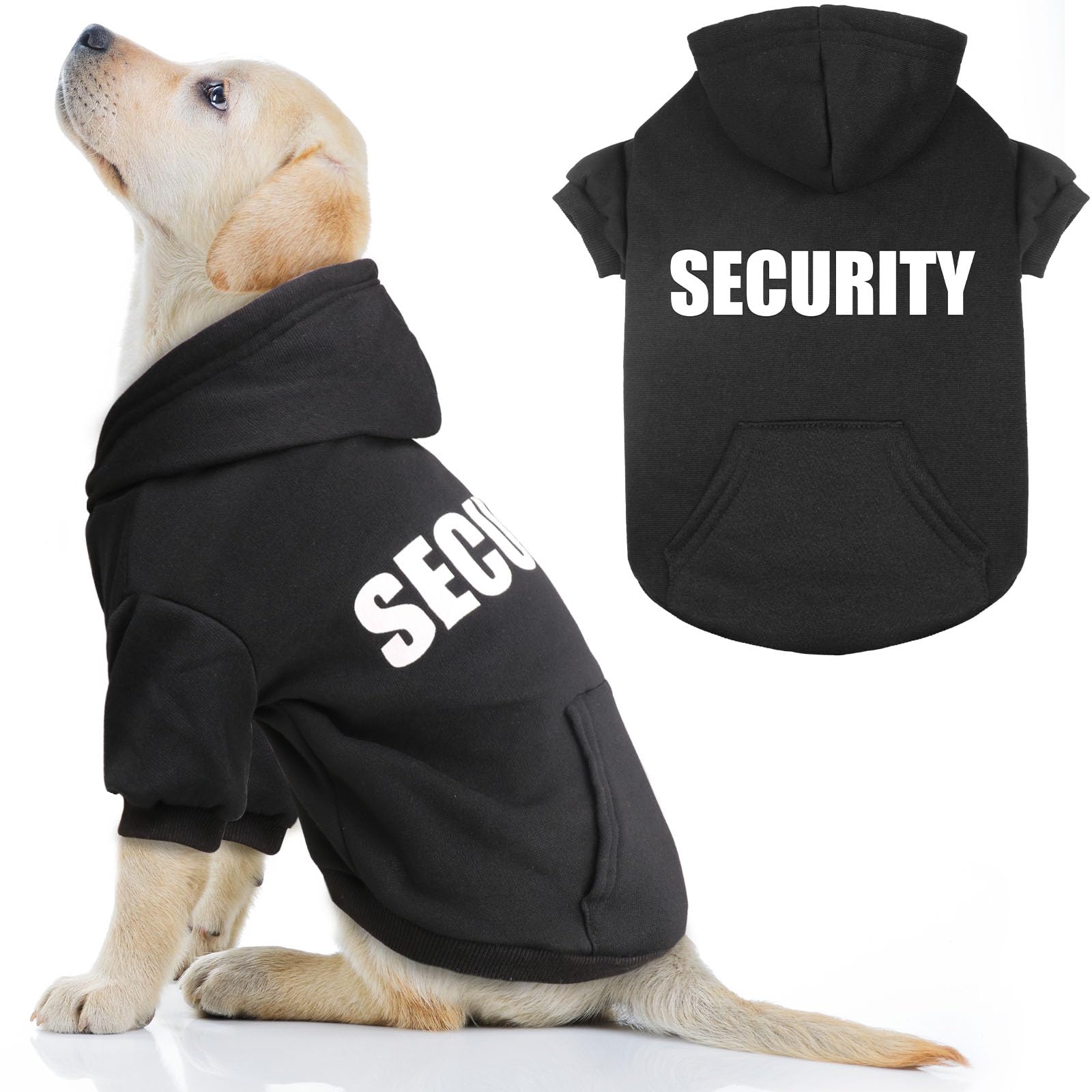 Photo 1 of Dog Hoodie Dog Sweaters for Large Dogs Security Pet Sweater Soft Brushed Fleece Pet Clothes Hoodie Sweatshirt with Pocket(L)