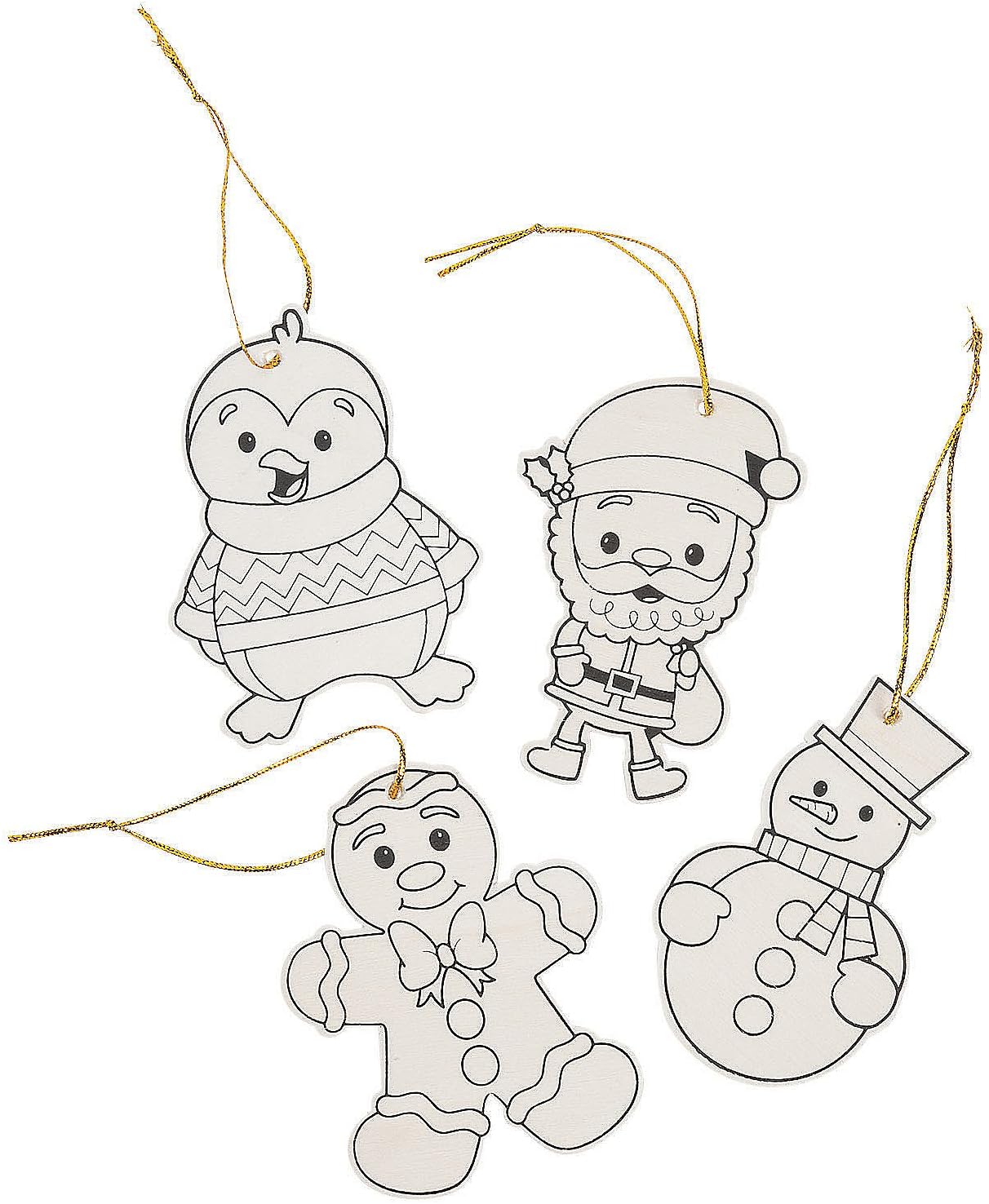 Tree Stands - Color Your Own Wood Christmas Char Ornaments - Crafts for Kids and Fun Home Activities