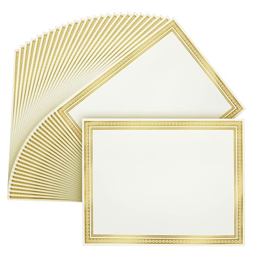 Juvale Gold Foil Award Certificate Paper - 50 Sheets 8.5 x 11 White ...
