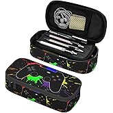 Game Joystick Splash Cool Gamer Pencil Case Big Capacity Storage Pencil Pouch Stationery Bags With Zipper Portable Pen Holder Box Organizer For Boys Kids Student College School Office Supplies