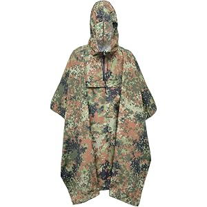 Rasujie Hooded Rain Ponchos for Adults Waterproof Packable Rain Jacket for Men Women Unisex Lightweight Raincoat for Outdoor