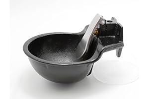 Vkinman 2.5L Large Livestock Push-Paddle Automatic Metal Waterer, Livestock Water Bowl, Cast Iron Livestock Water Trough for Horse Cattle Goat Pig