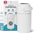 L.A. Baby Magic Diaper Pail - Patented 100% Odor-Free System with Child-Safe Lock - Award-Winning Design - No Refills Required - Works with Regular Trash Bags - White