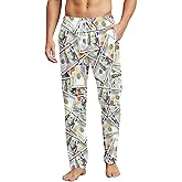 SARA NELL Dollar Print Pajama Pants – Funny Money Pattern Lounge Wear, Cozy Unisex Sleepwear for Men and Women