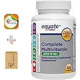 Equate Adult 50+ One Daily Complete Multivitamin/Multimineral Supplement, 125 Tablets, Comprehensive Multivitamin for Adults Over 50 + Createandbundle Sticker