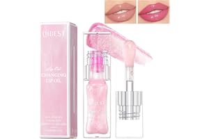 Sulily Magic Color Changing Moisturizing Lip Glow Oil,Plumping Glimmer Big Brush Color Changing Lip Oil,Long Lasting Nourishing Lip Glow Oil Non-sticky Fresh Texture Lip Gloss Lip Balm