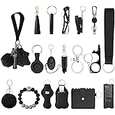 Araafur Wristlet Keychain Set with Wallet Card Holder and Pom pom Airtag Keychain Accessories for Women