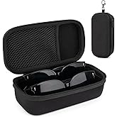 Fonwill Double Eyeglasses Case, Hard Shell Dual Glasses Case Travel Sunglasses Organizer for Men Women