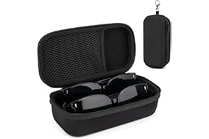 Fonwill Double Eyeglasses Case, Hard Shell Dual Glasses Case Travel Sunglasses Organizer for Men Women