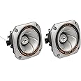 VOYZ Piezo Super Horn 3.5” Tweeters Bullet Horn 400W Aluminum Diaphragm 4-8Ω Silver Housing with Capacitor 1 Pair (2pcs) - PET-1944
