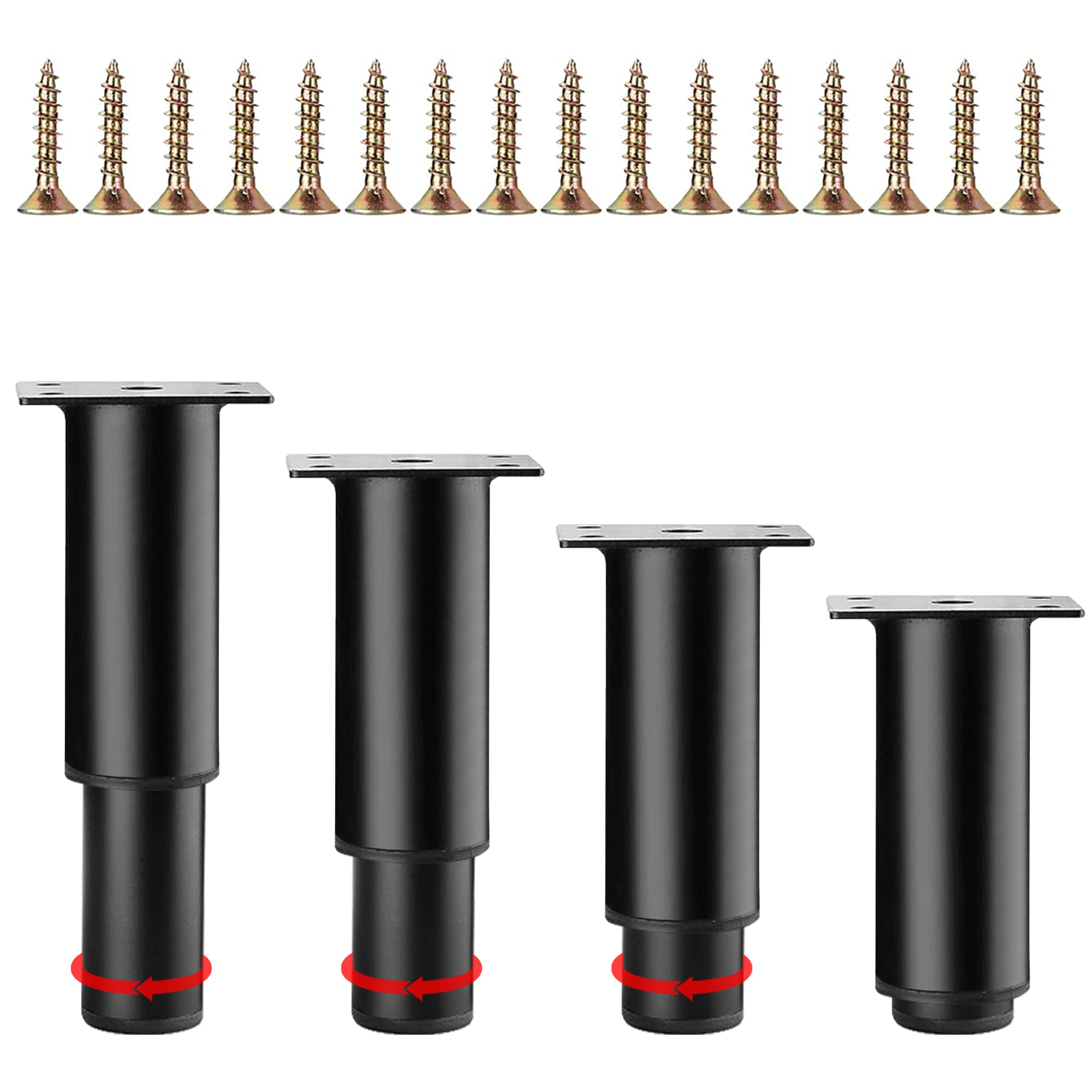 Oursouion 4 pieces of metal furniture fleg(black)