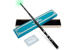 WIZWONDERS Light Up Wizard Magic Wand with 5 Light Colors, Rechargeable Illuminating Constellation Wands for Kids Witch Cosplay Party Favors, Leo