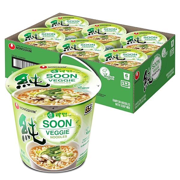 NONGSHIM SOON CUP NOODLE SOUP, VEGGIE, 2.6 OUNCE...